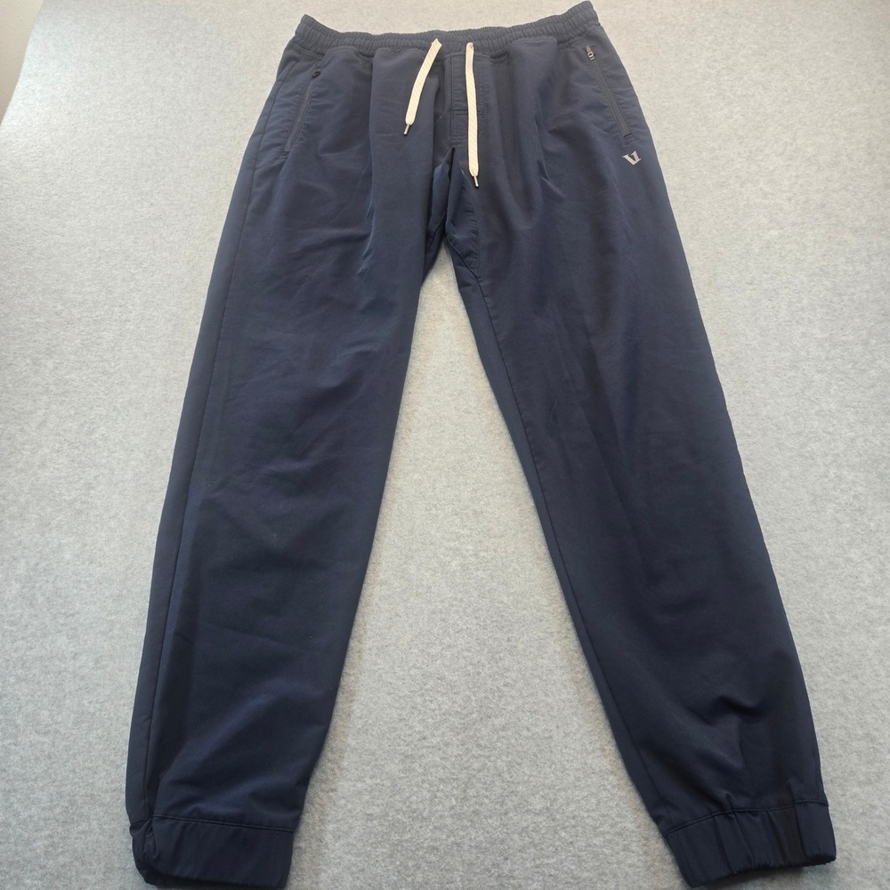Vuori Mens Performance Joggers Navy Blue Elastic Waist Drawstring Pants L